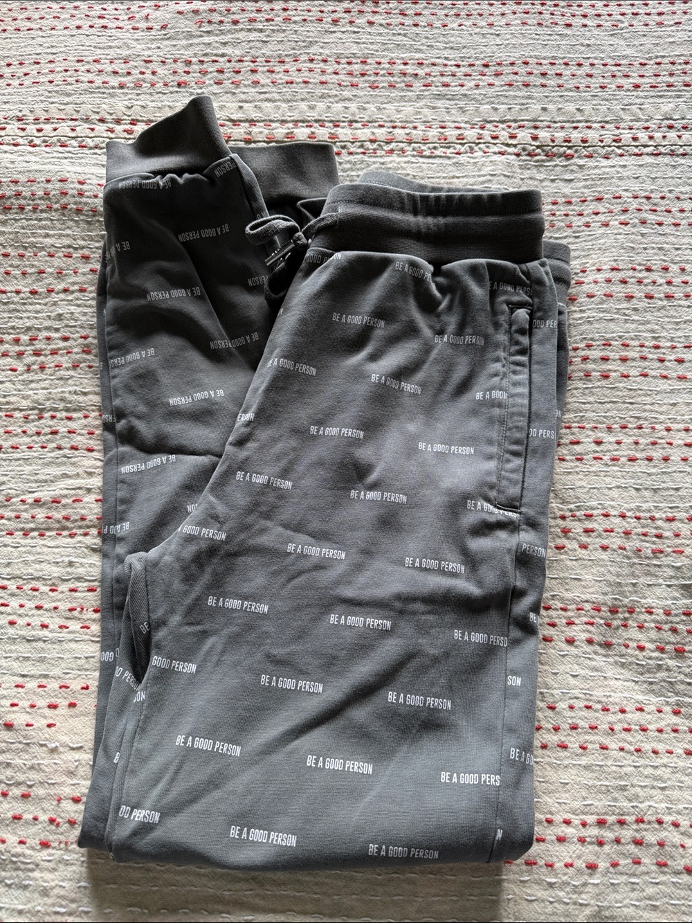 Gray 'Be a Good Person' Printed Women's Jogger Pants